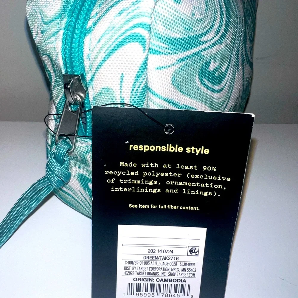Art Class Teal and White Swirl School Pouch